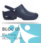 Kinemed Wock Bloc Zoccoli Professionali Con Cinturino Blu Navy 38