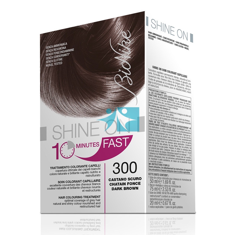 BioNike Linea Colorazione Shine ON Fast Trattamento 10 Minuti 300 Castano Scuro